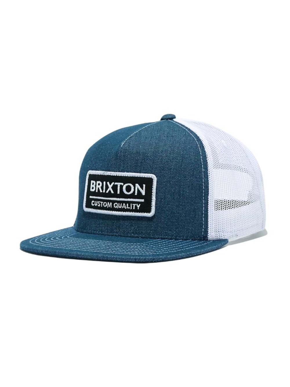 Brixton Trucker Hat Palmer Proper Denim Blue Logo New With Tags